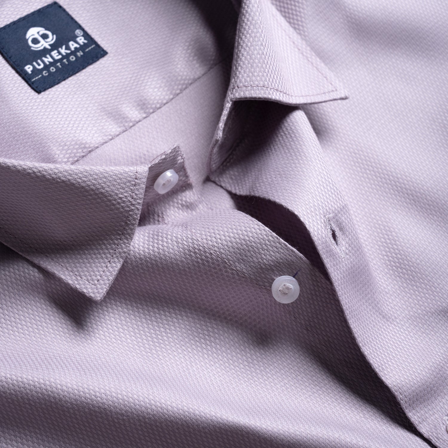 Lavender Mist Softweave Cotton Tencel Textured Shirt For Men