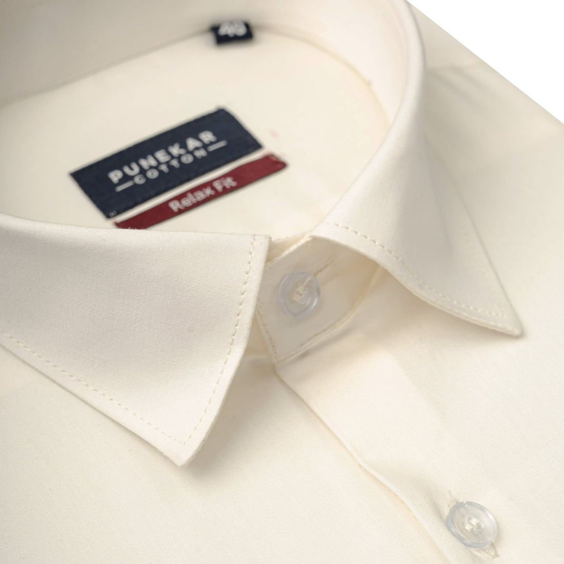 Off White Color Cotton Satin Shirt For Men - Punekar Cotton