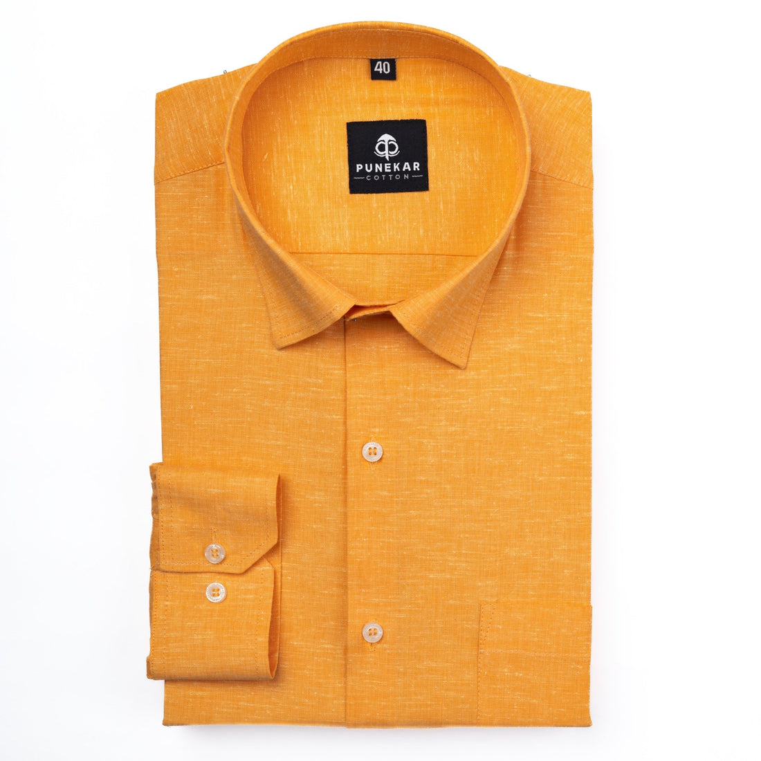 Orange Color Plain Pure Cotton For Men - Punekar Cotton
