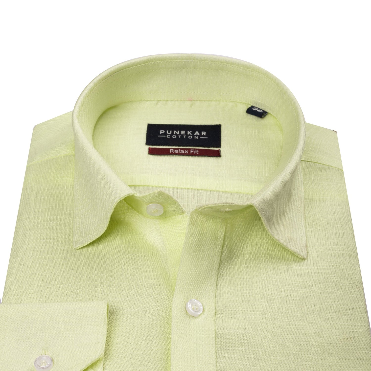 Pale Lime Color Lyocell Cotton Shirt For Men - Punekar Cotton