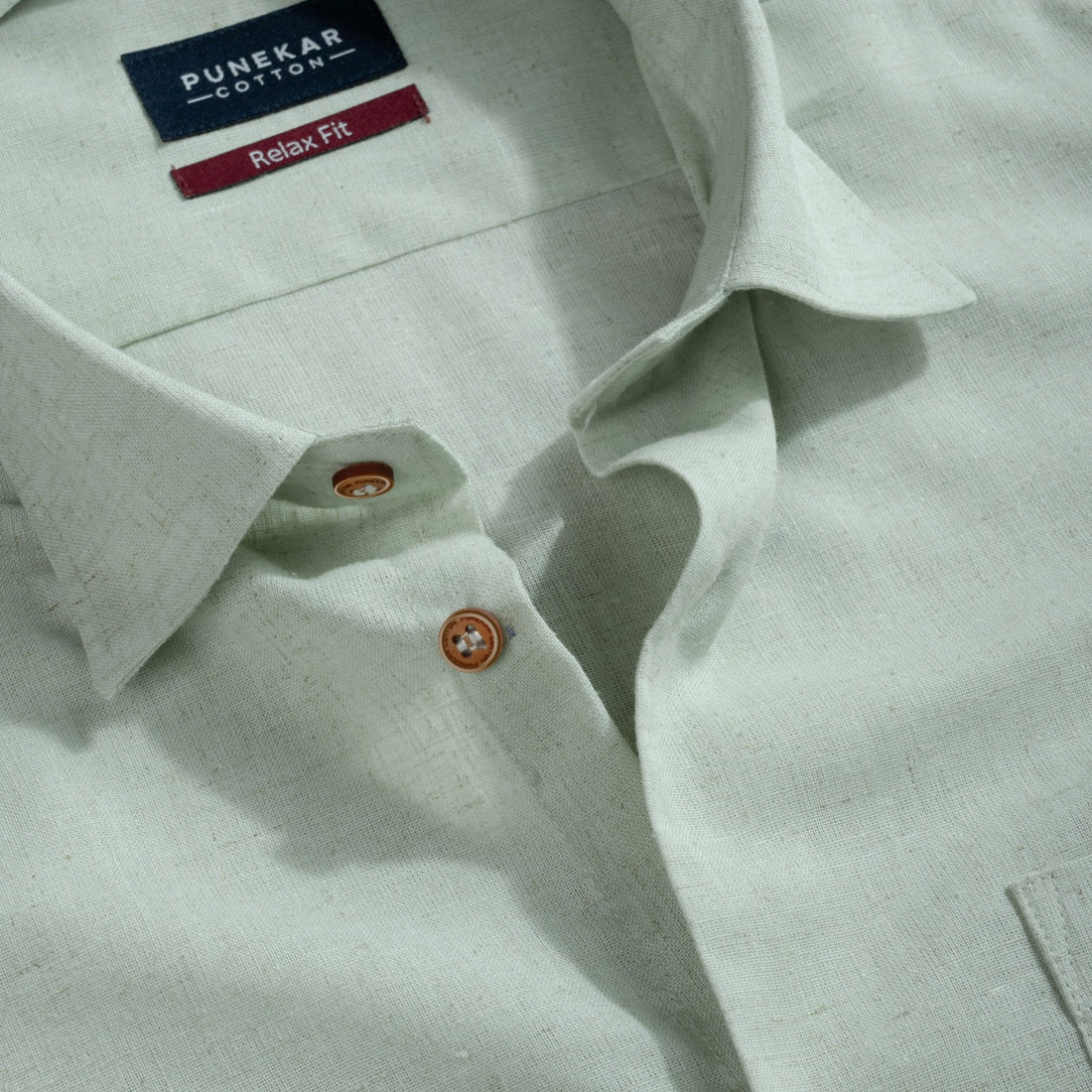 Pastel Green Color Cotton Blend Kosa Texture Shirts For Men - Punekar Cotton