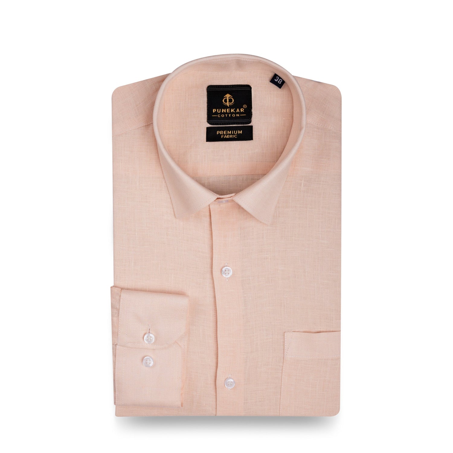 Peach 60Lea Pure Linen Shirt For Men - Punekar Cotton