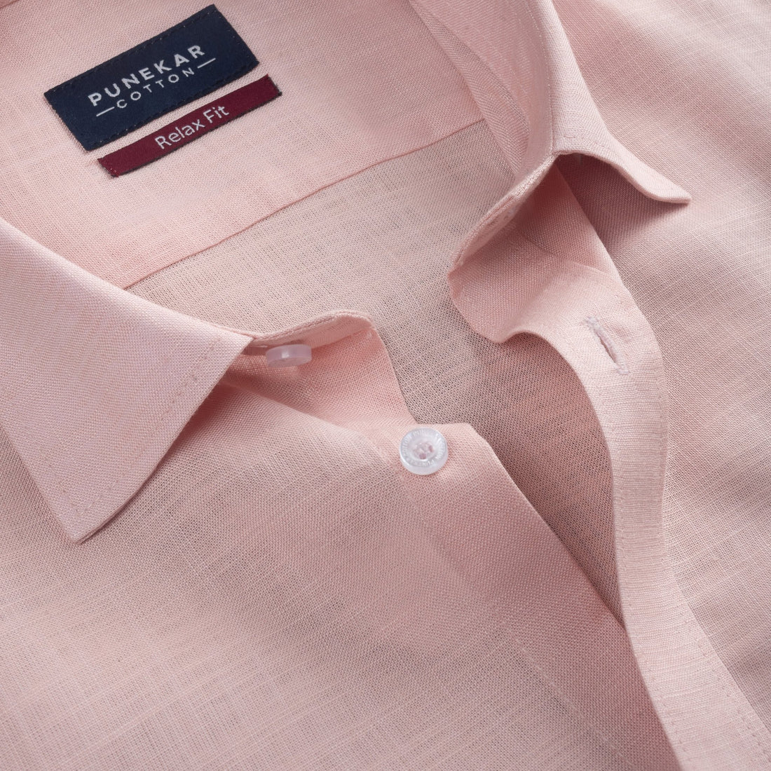 Peach Pink Color Lyocell Cotton Shirt For Men - Punekar Cotton