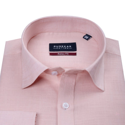 Peach Pink Color Lyocell Cotton Shirt For Men - Punekar Cotton
