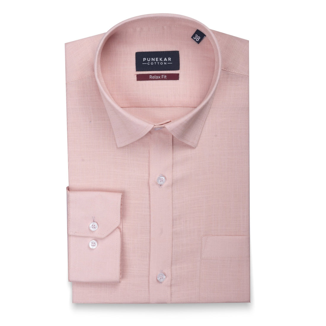 Peach Pink Color Lyocell Cotton Shirt For Men - Punekar Cotton