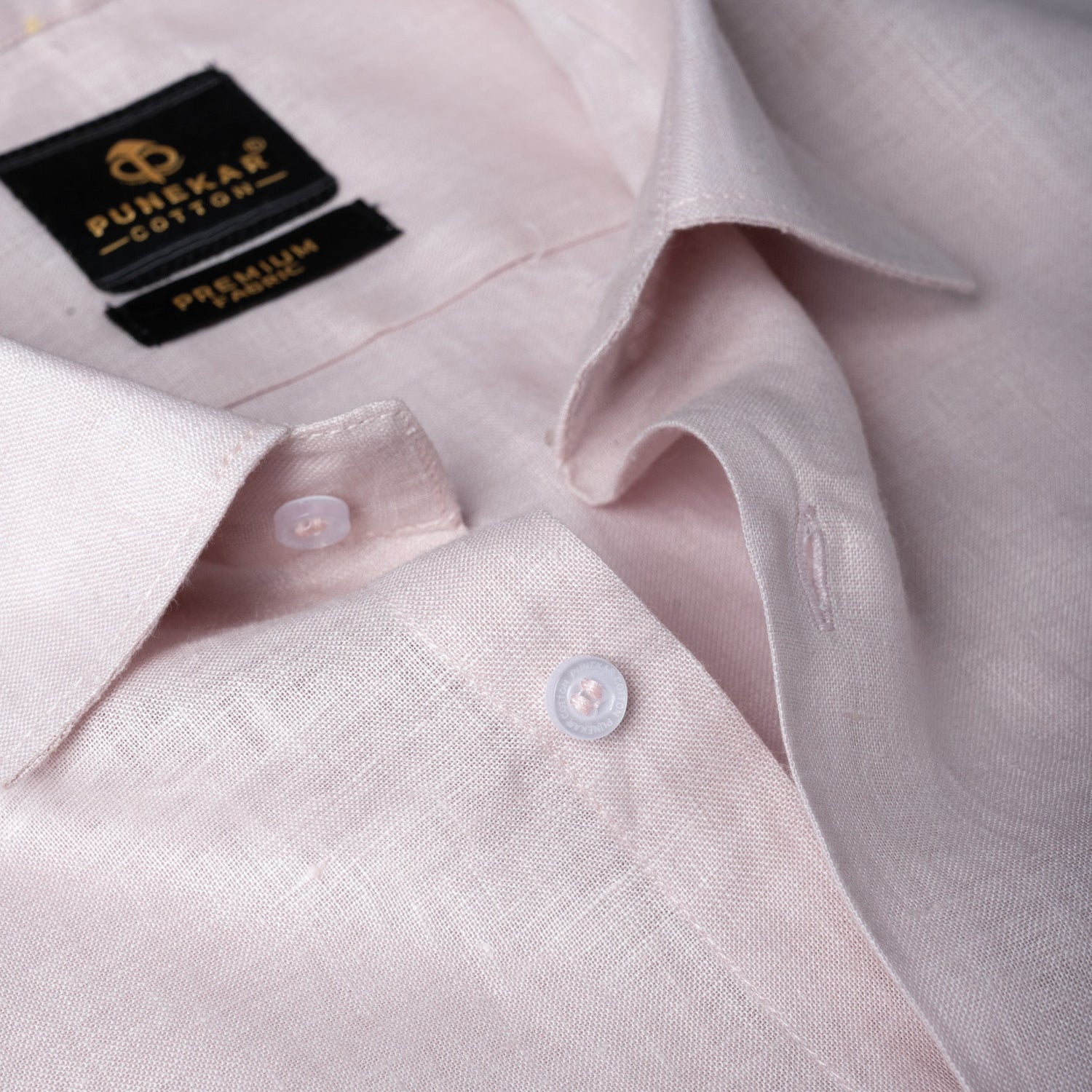 Pink 60Lea Pure Linen Shirt For Men - Punekar Cotton