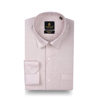 Pink 60Lea Pure Linen Shirt For Men - Punekar Cotton