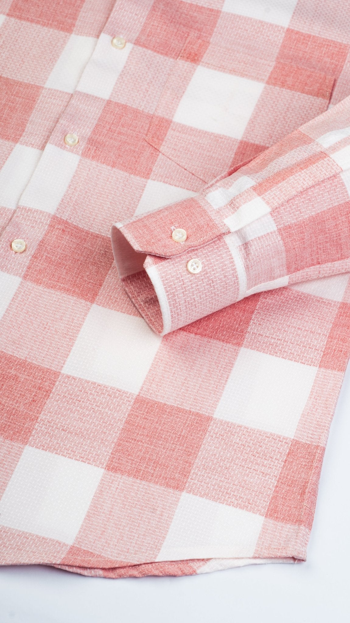 Pink Color Checks Pure Cotton Shirt For Men - Punekar Cotton