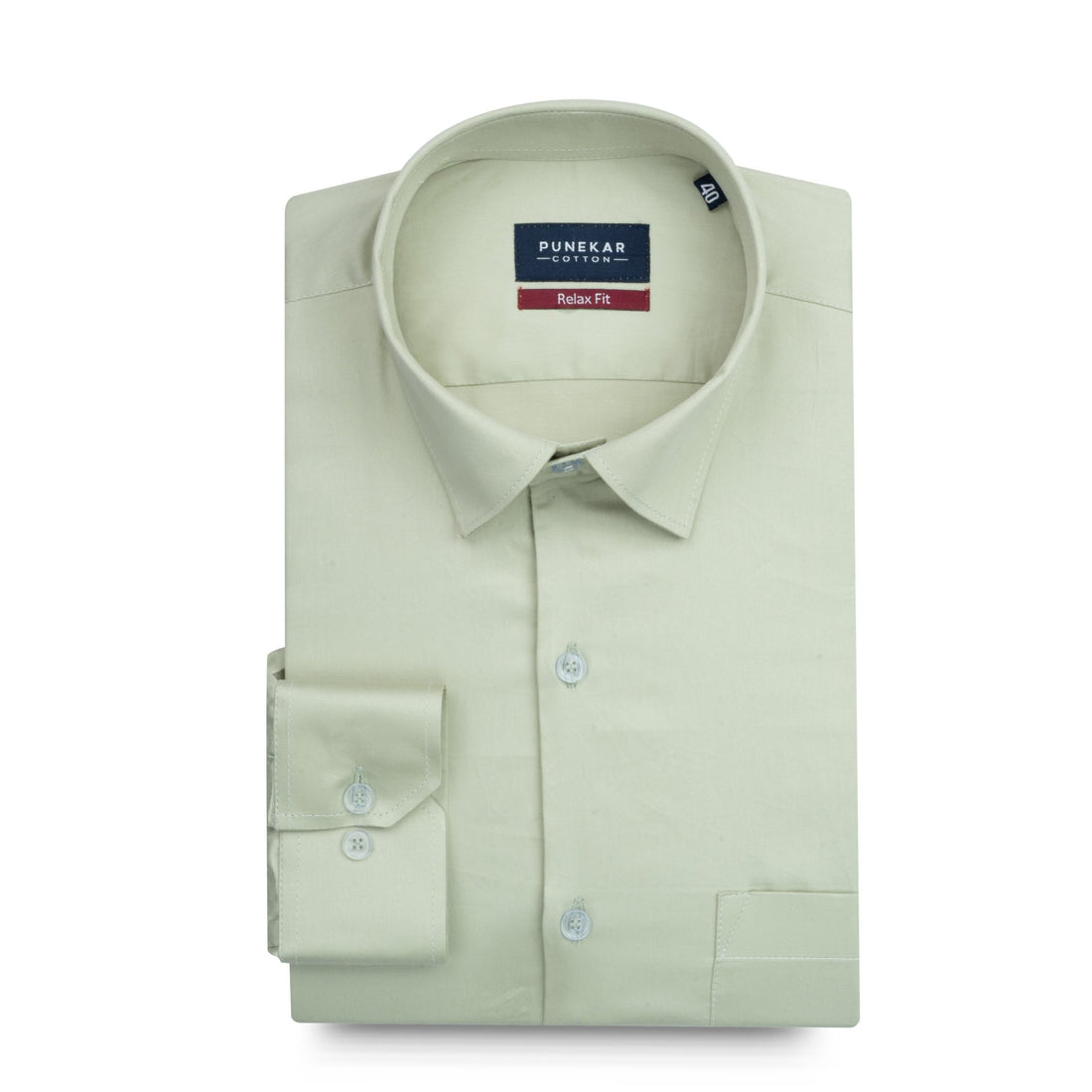 Pista Green Color Cotton Satin Shirt For Men - Punekar Cotton