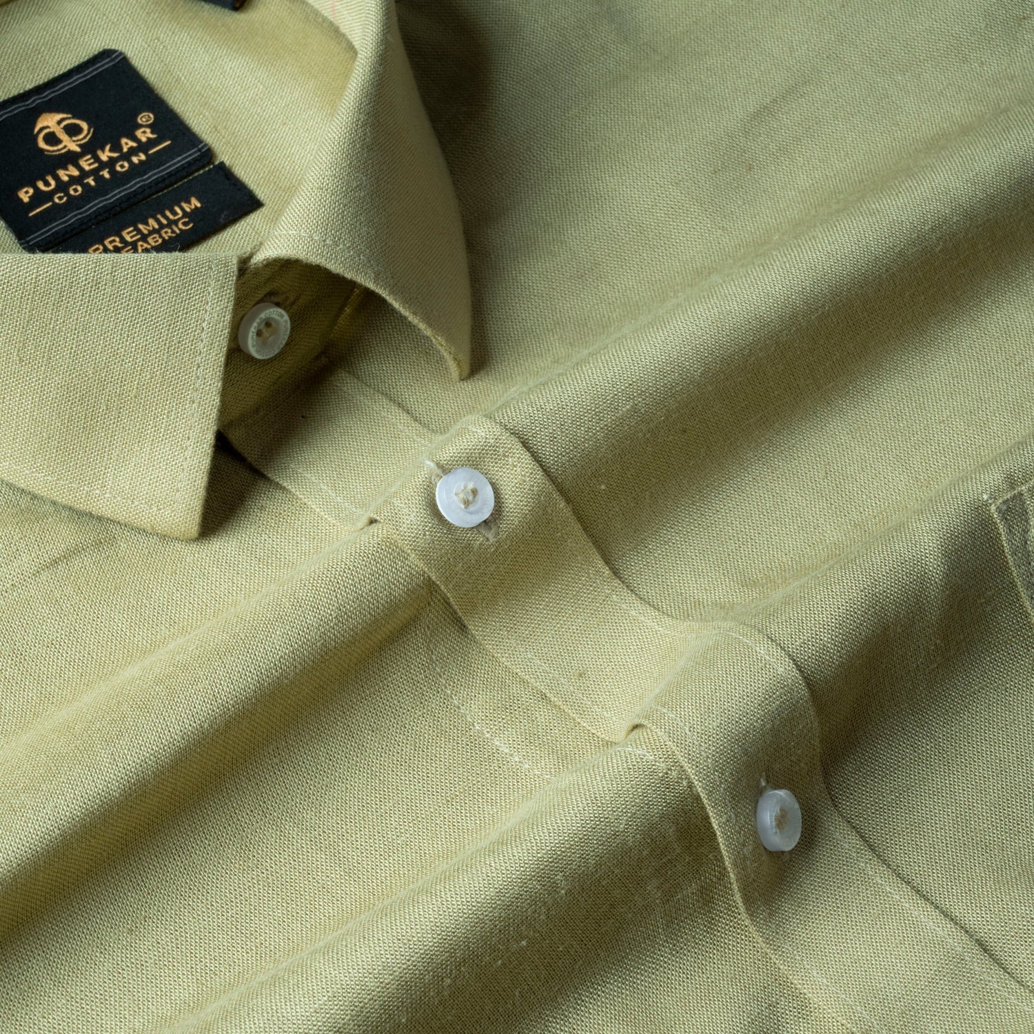 Pista Green Color Prime Linen Shirt For Men - Punekar Cotton