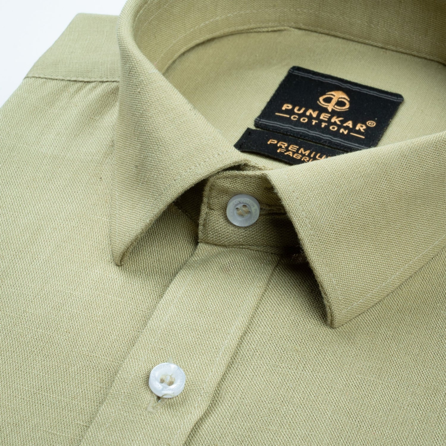 Pista Green Color Prime Linen Shirt For Men - Punekar Cotton