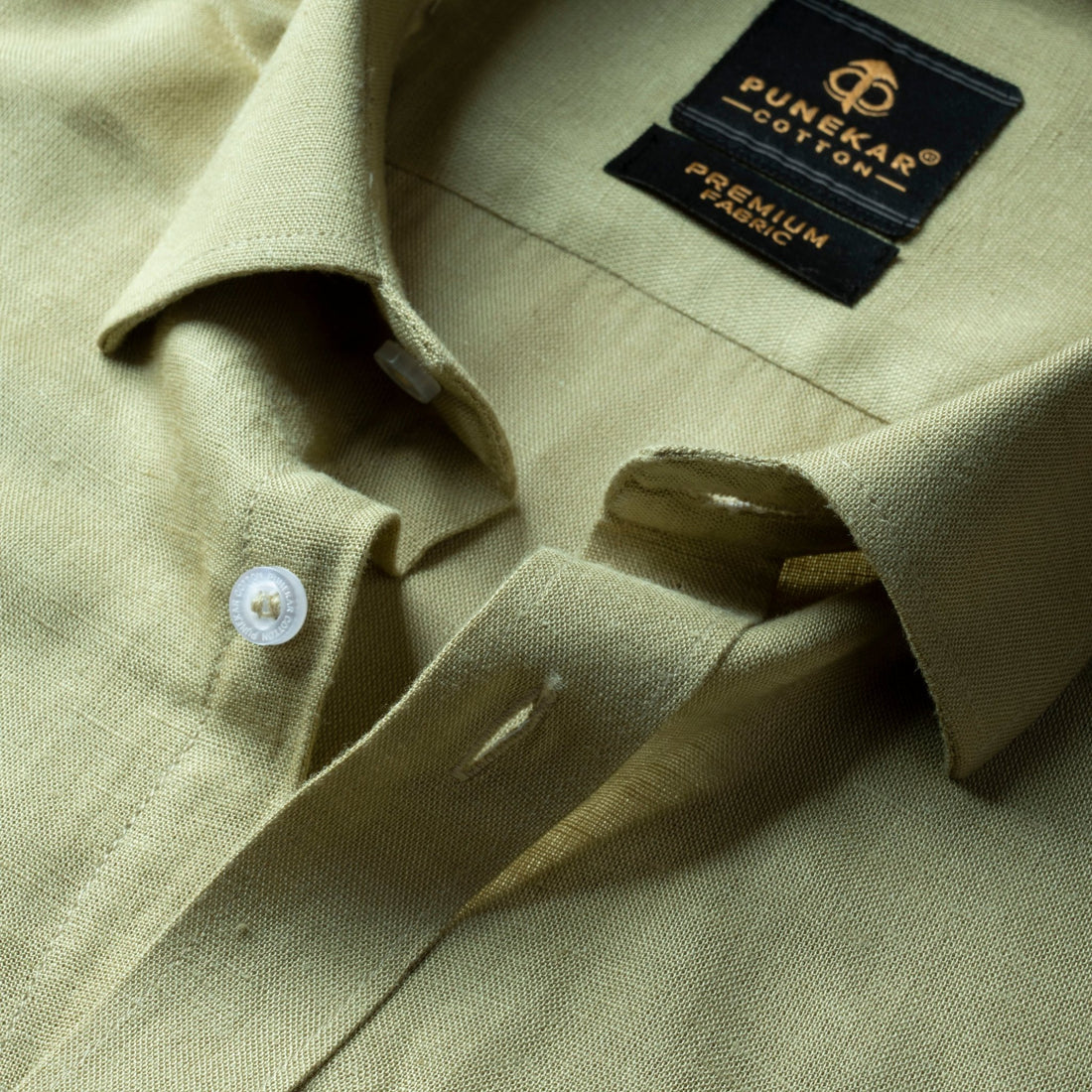Pista Green Color Prime Linen Shirt For Men - Punekar Cotton