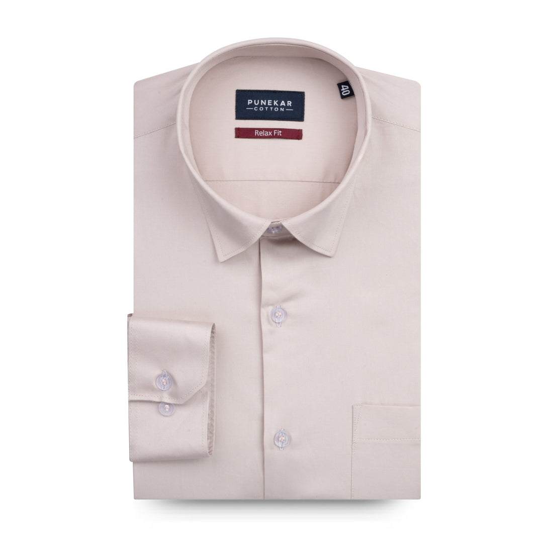 Rose Gold Color Cotton Satin Shirt For Men - Punekar Cotton