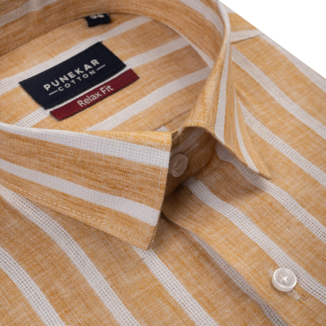 Tan Color Bold Stripe Cotton Shirt For Men