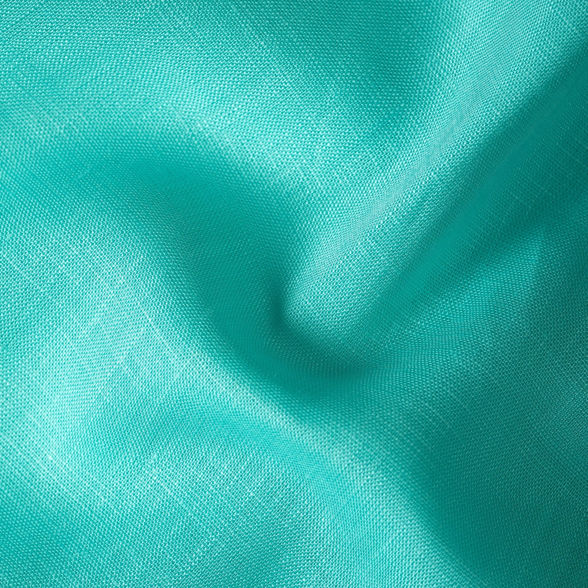 Turquoise Color 80s Lino Lyocell Shirt For Men - Punekar Cotton
