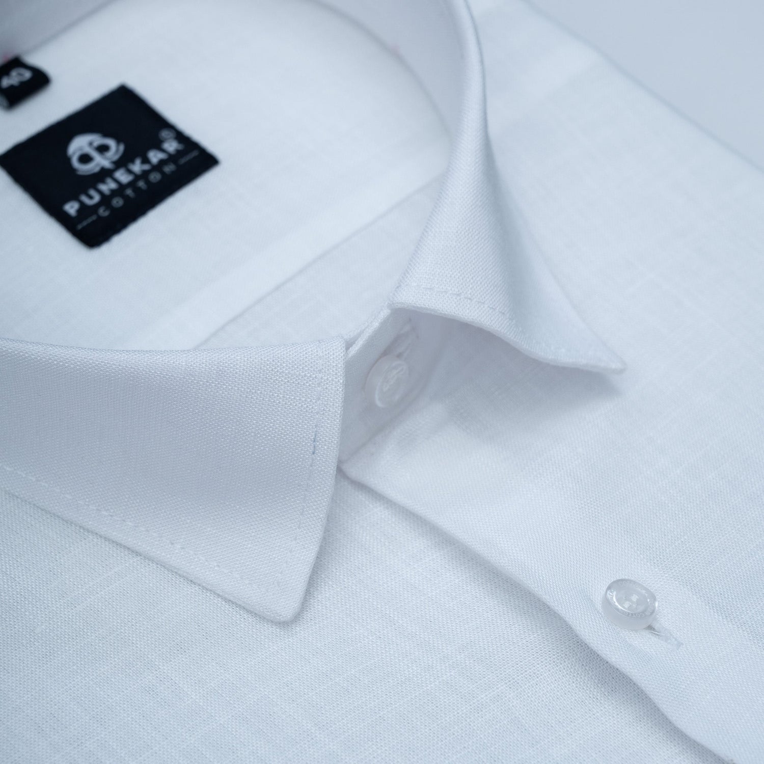 White Color 80s Lino Lyocell Shirt For Men - Punekar Cotton