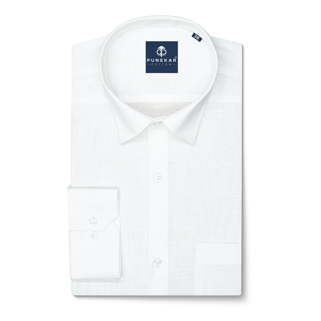 White Color Lining Texture Pure Cotton Shirt For Men - Punekar Cotton