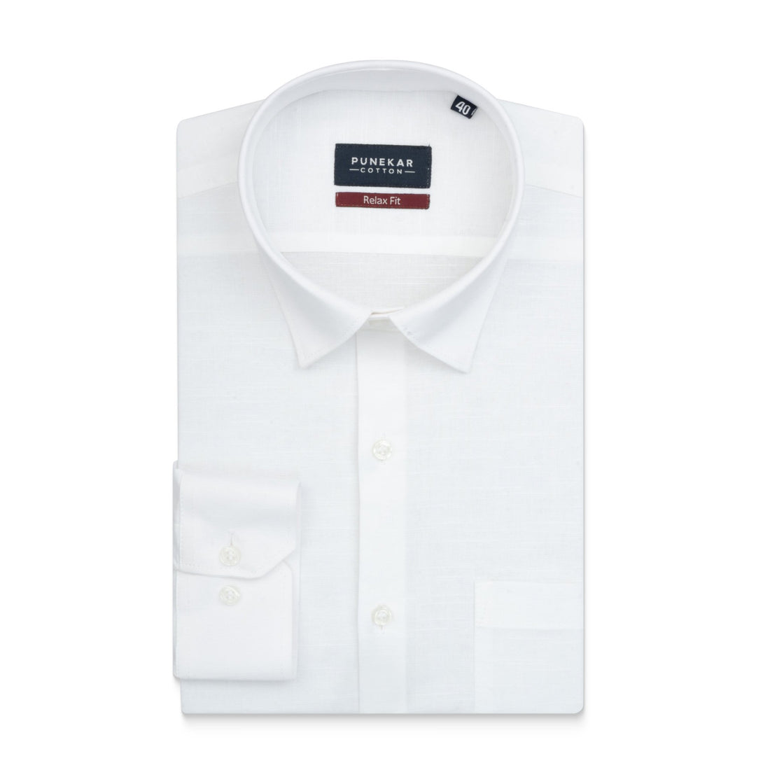 White Color Solid Cotton Linen Shirt For Men - Punekar Cotton