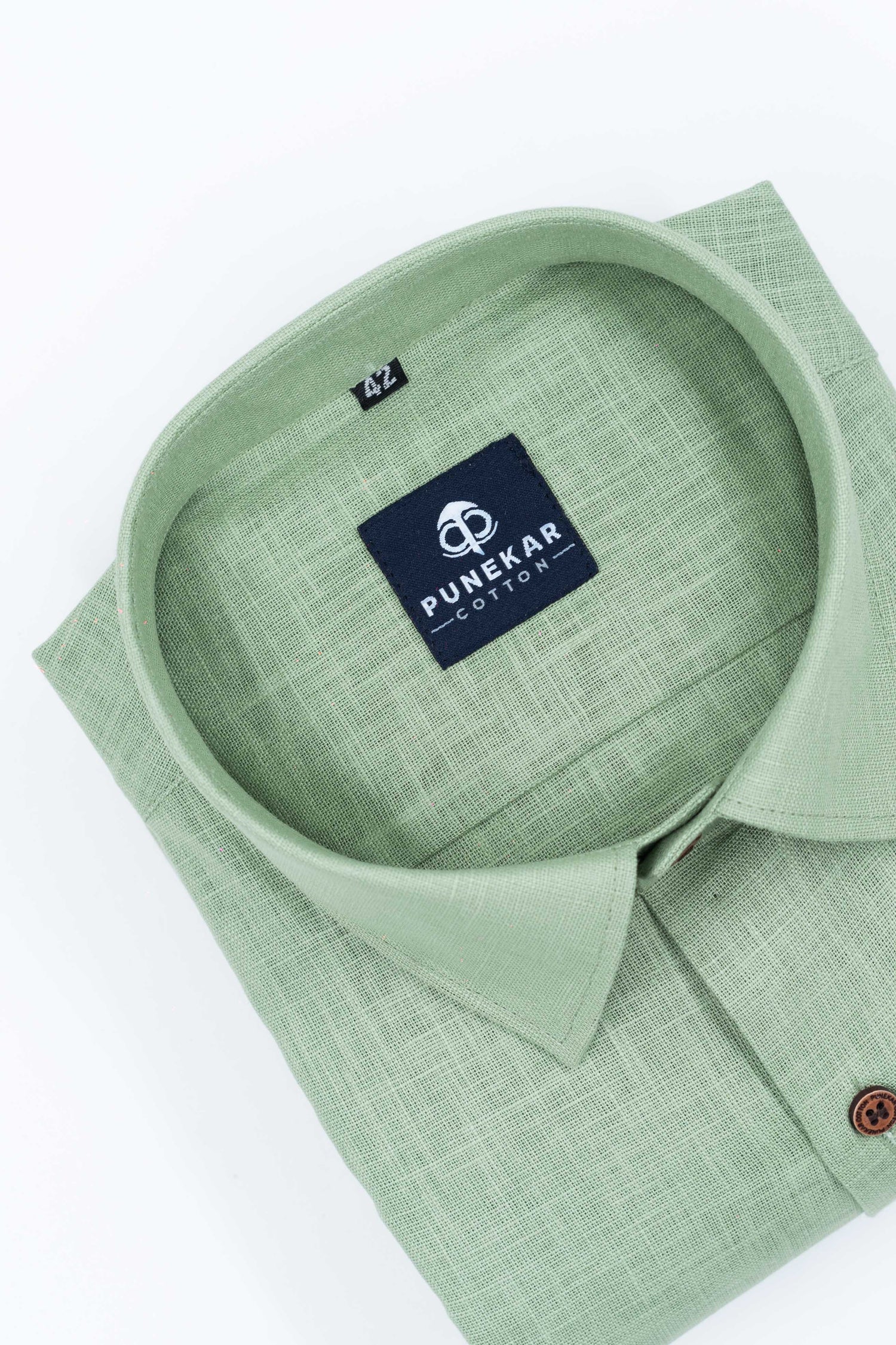 Olive Green Color Linen Formal Shirts For Men