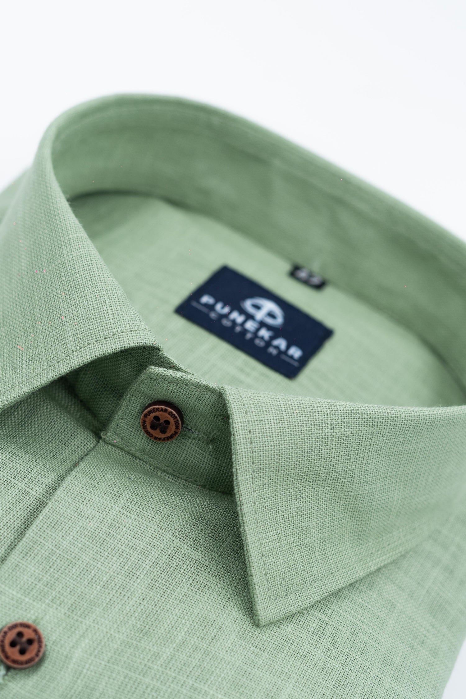 Olive Green Color Linen Formal Shirts For Men