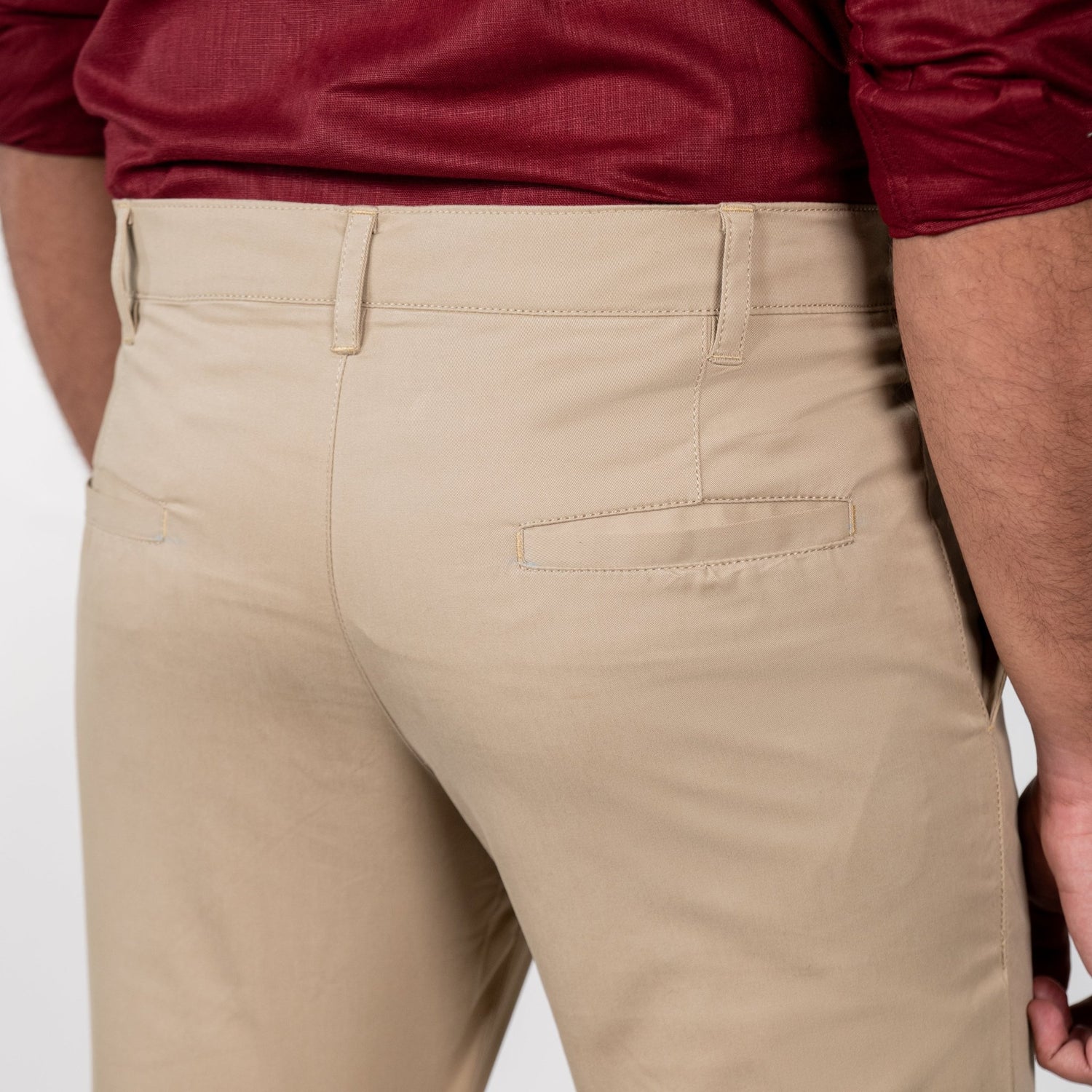 Beige Color Cotton Trouser Pants for Men - Punekar Cotton