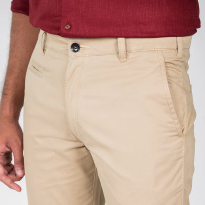 Beige Color Cotton Trouser Pants for Men - Punekar Cotton