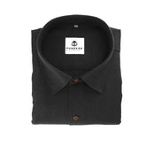 Black Color Blended Linen Shirt For Men's - Punekar Cotton