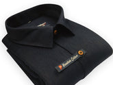Black Color Linenza Linen Formal Shirts For Men - Punekar Cotton