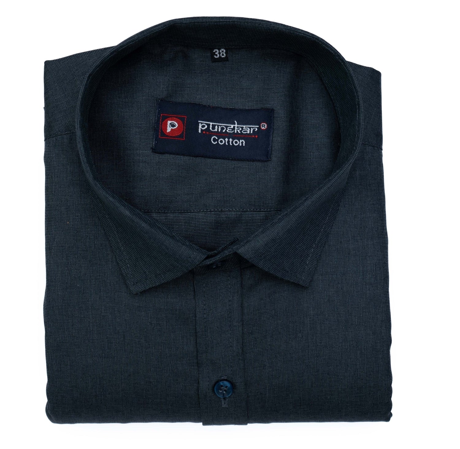 Black Color Polyester Shirt For Men - Punekar Cotton