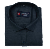 Black Color Polyester Shirt For Men - Punekar Cotton