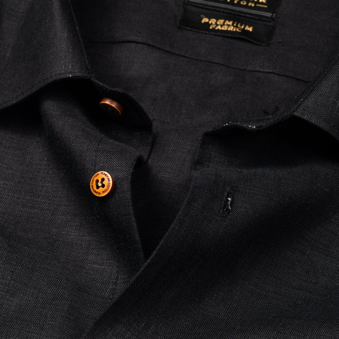 Black Color Prime Linen Shirt For Men - Punekar Cotton