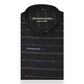 Black Color Pure Cotton Panelled Butta Stripes Shirts For Men's - Punekar Cotton