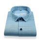 Blue Color Pure Cotton Panelled Butta Stripes Shirts For Men's - Punekar Cotton