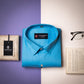 Blue Color Satin Cotton Shirt For Men - Punekar Cotton