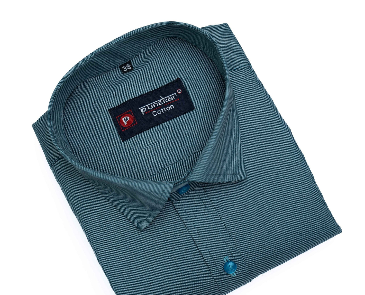 Blue Grey Color Polyester Shirt For Men - Punekar Cotton