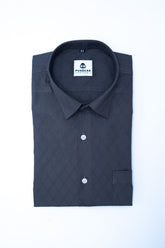 Carbon Color Embroidery Cotton Shirt For Men - Punekar Cotton