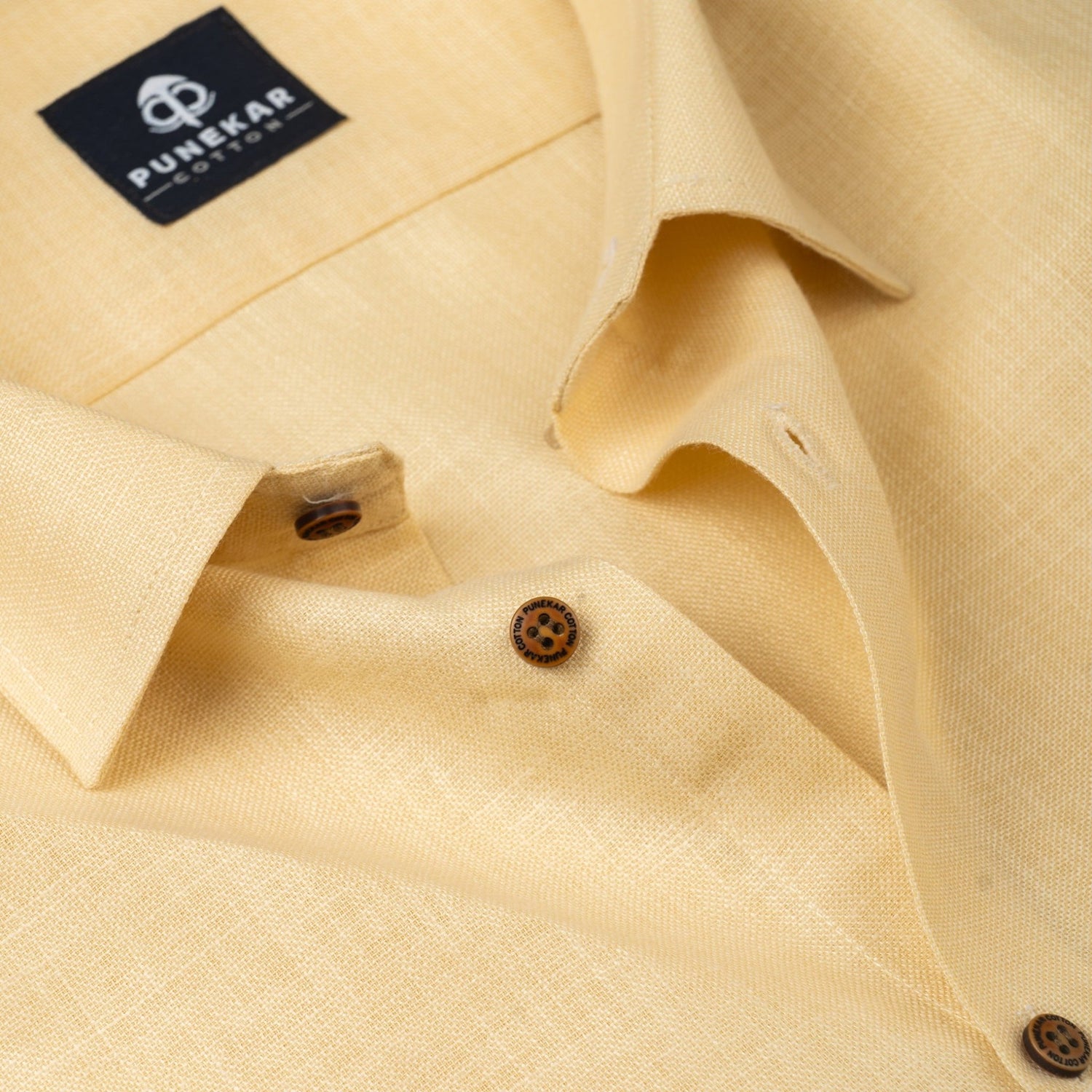 Cream Color Blended Linen Shirt For Men&