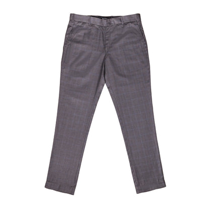 Dark Brown color check blend cotton trousers pant for men - Punekar Cotton