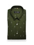 Dark Mehendi Color Cotton Butta Shirts For Men's - Punekar Cotton