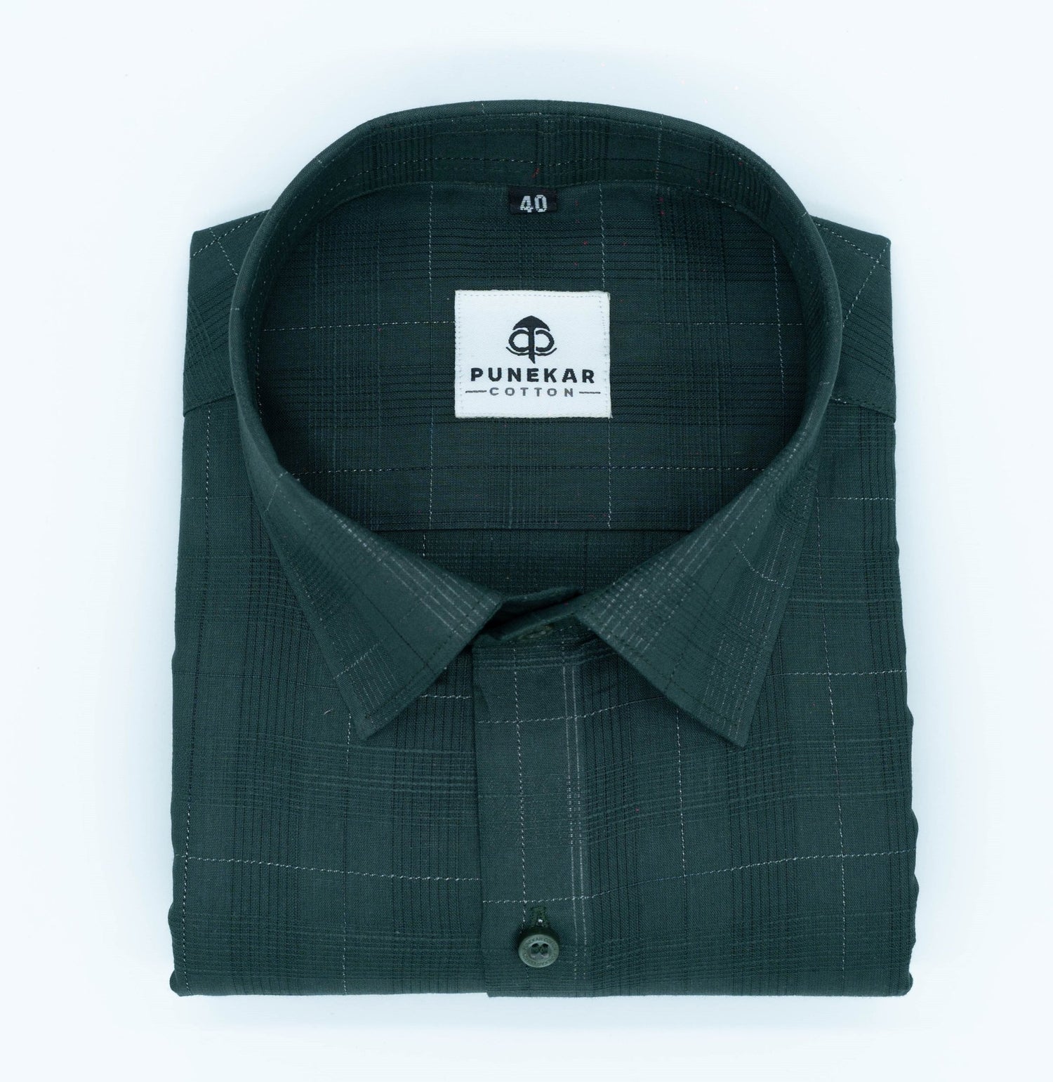 Forest Green Color Pure Cotton Shirts For Men - Punekar Cotton