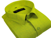 Green Color Dual Tone Matty Cotton Shirt For Men's - Punekar Cotton