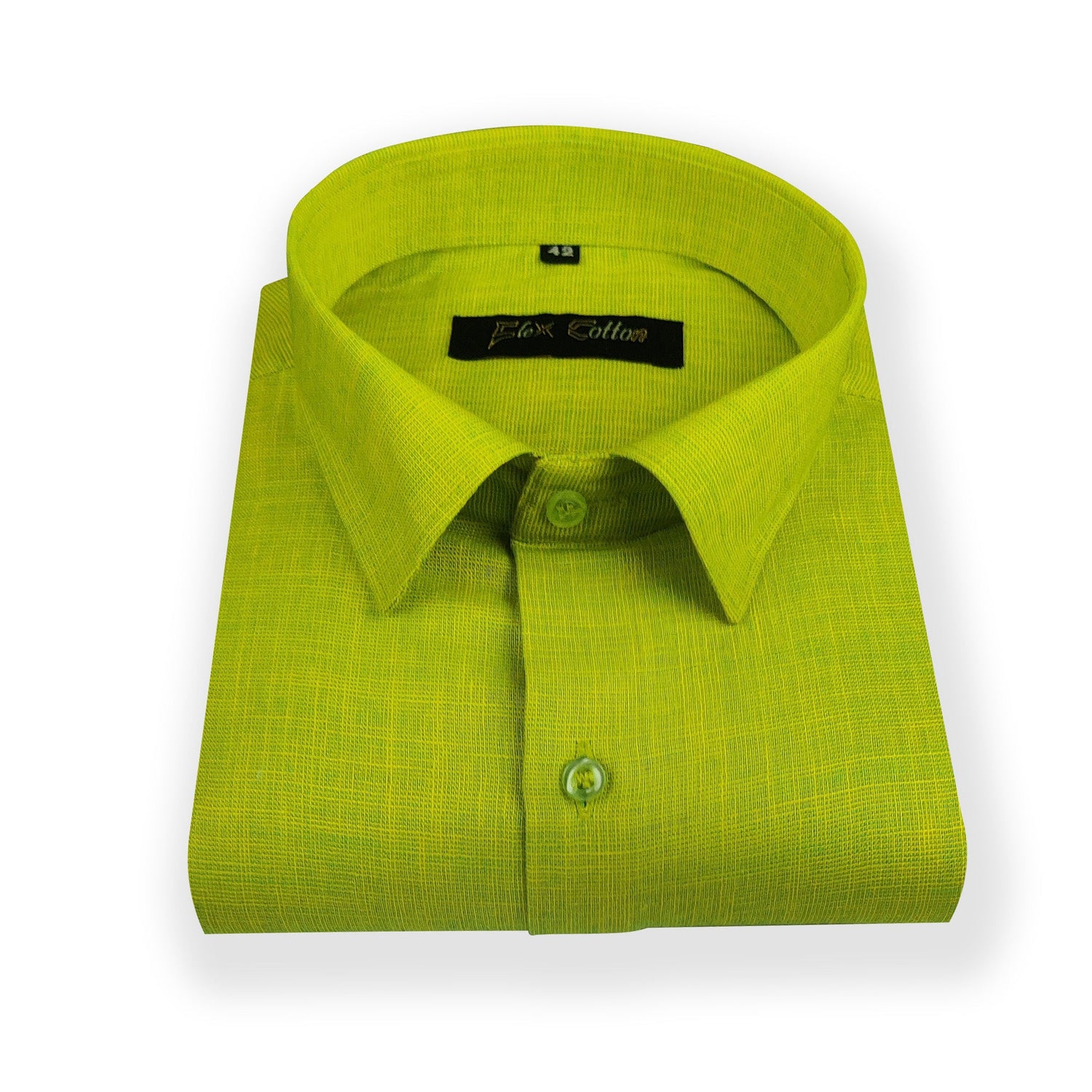 Green Color Dual Tone Matty Cotton Shirt For Men's - Punekar Cotton