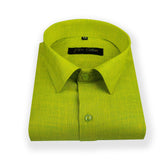 Green Color Dual Tone Matty Cotton Shirt For Men's - Punekar Cotton