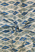 Grey Blue Color Printed Unstitched Linen Fabric - Punekar Cotton