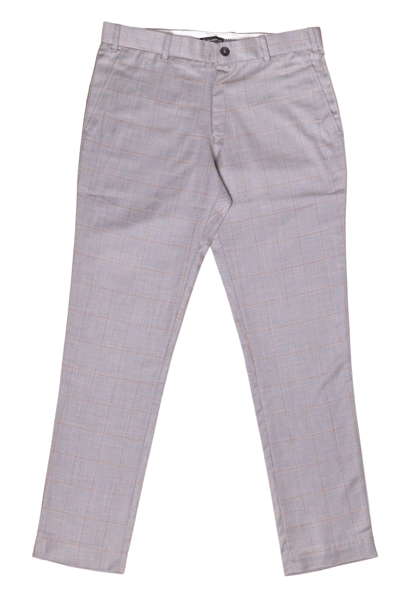 Grey color check blend cotton trousers pant for men - Punekar Cotton