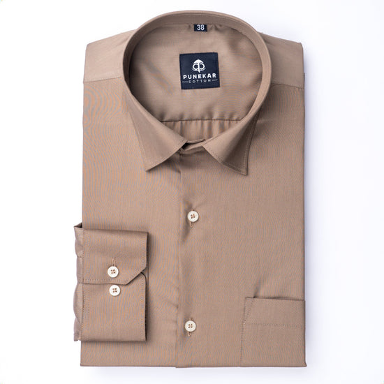 Grey Soft Satin Cotton Shirt For Men - Punekar Cotton