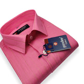 Hot Pink Color Lining Pure Cotton Shirt For Men - Punekar Cotton