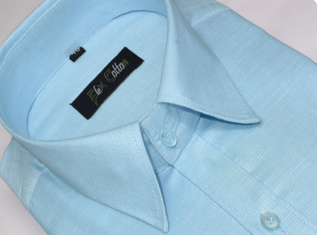 Light Blue Color Casa Linen Shirt For Men&