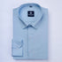 Light Blue Color Lining Texture Lycra Cotton Shirt For Men - Punekar Cotton
