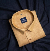 Light Brown Color Combed Cotton Shirts For Men - Punekar Cotton